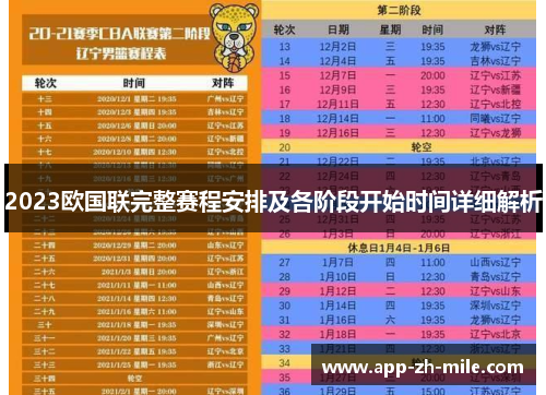 2023欧国联完整赛程安排及各阶段开始时间详细解析 2023欧国联完整赛程安排及各阶段开始时间详细解析